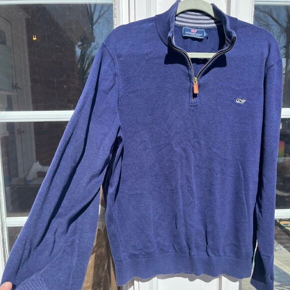 Vineyard Vines Quarter Zip Cotton Sweater - Picture 5 of 5